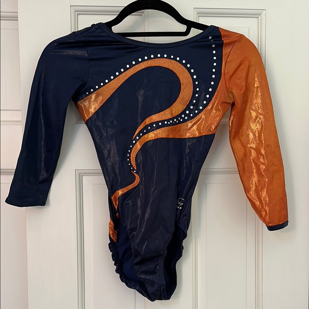 GK Kids Dance Costume in Dark Blue and Shimmering Orange